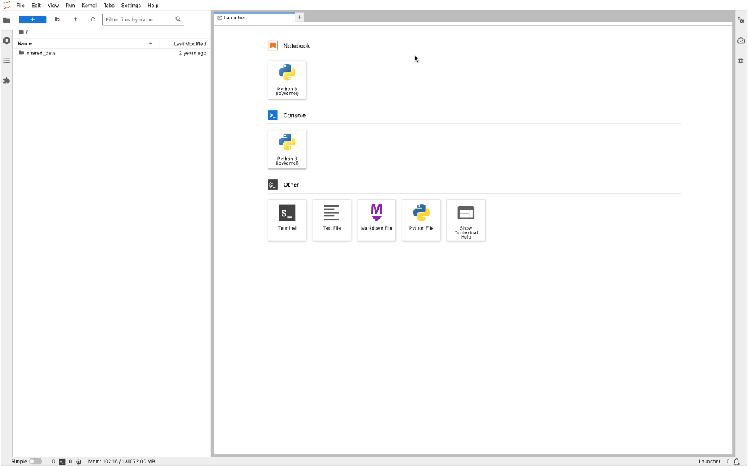 JupyterHub UI